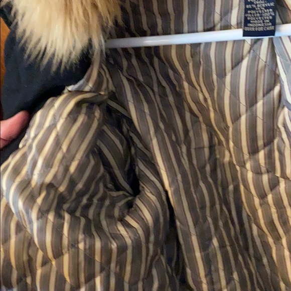 American Eagle black wool fur hooded toggle jacket - Picture 6 of 8